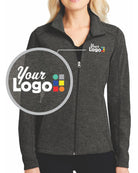 Port Authority Heather Microfleece Custom Jacket, color: Black Charcoal Heather