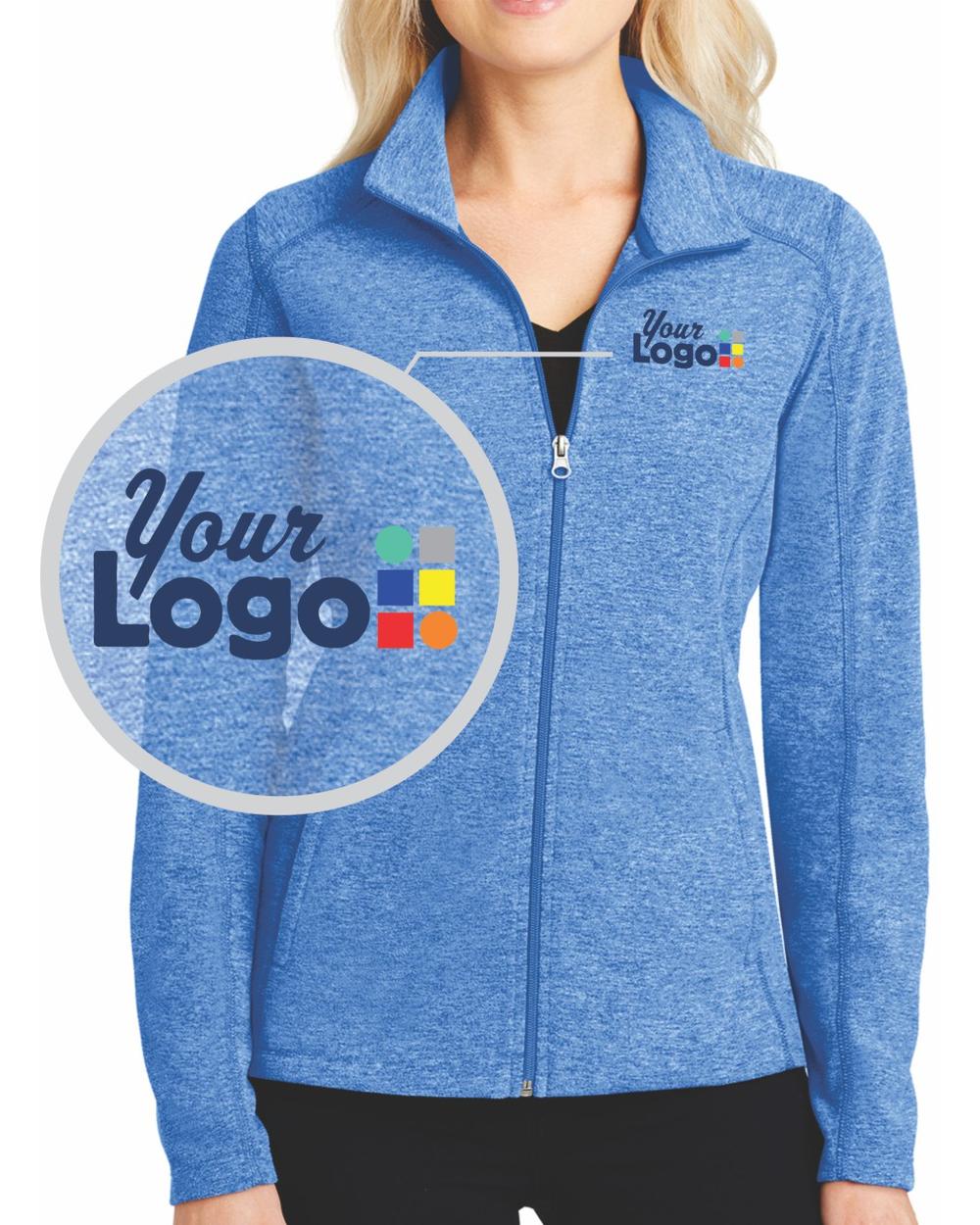 Port Authority Heather Microfleece Custom Jacket, color: Light Royal Heather