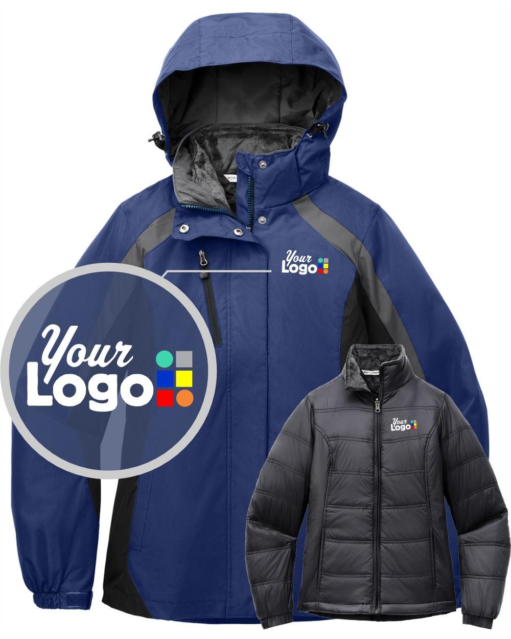 Port Authority ColorBlock 3-in-1 Custom Jacket, color: Admiral Blue/Black/Magnet Grey