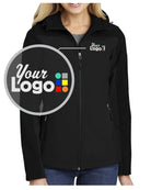 Port Authority Hooded Core Soft Shell Custom Jacket, color: Black