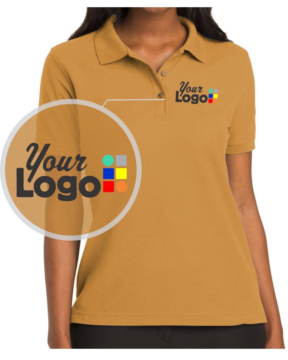 Port Authority S/S Silk-Touch Custom Golf Shirt, color: Gold