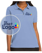 Port Authority S/S Silk-Touch Custom Golf Shirt, color: Light Blue