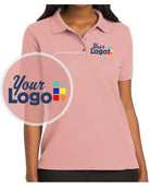 Port Authority S/S Silk-Touch Custom Golf Shirt, color: Light Pink