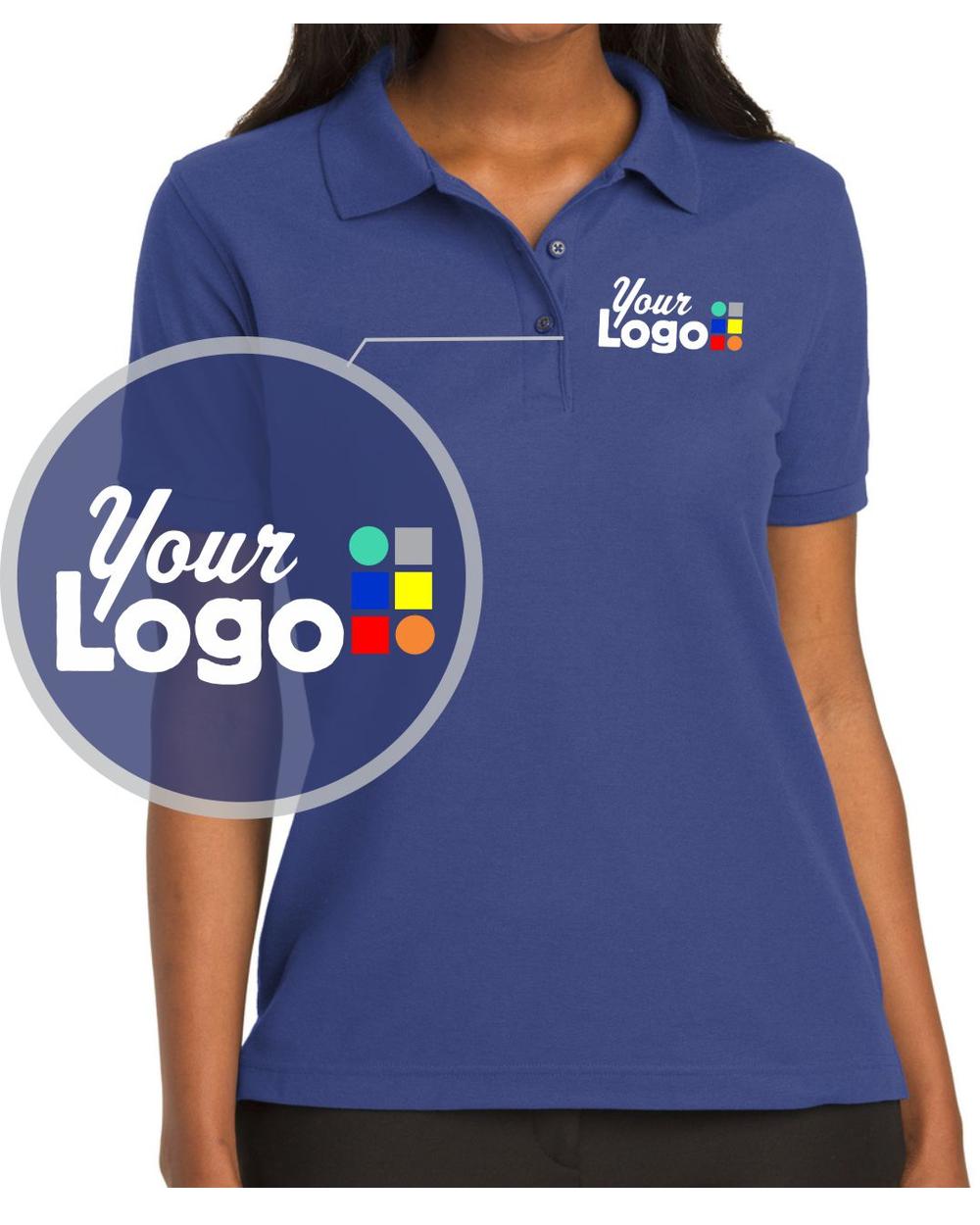 Port Authority S/S Silk-Touch Custom Golf Shirt, color: Mediterranean Blue