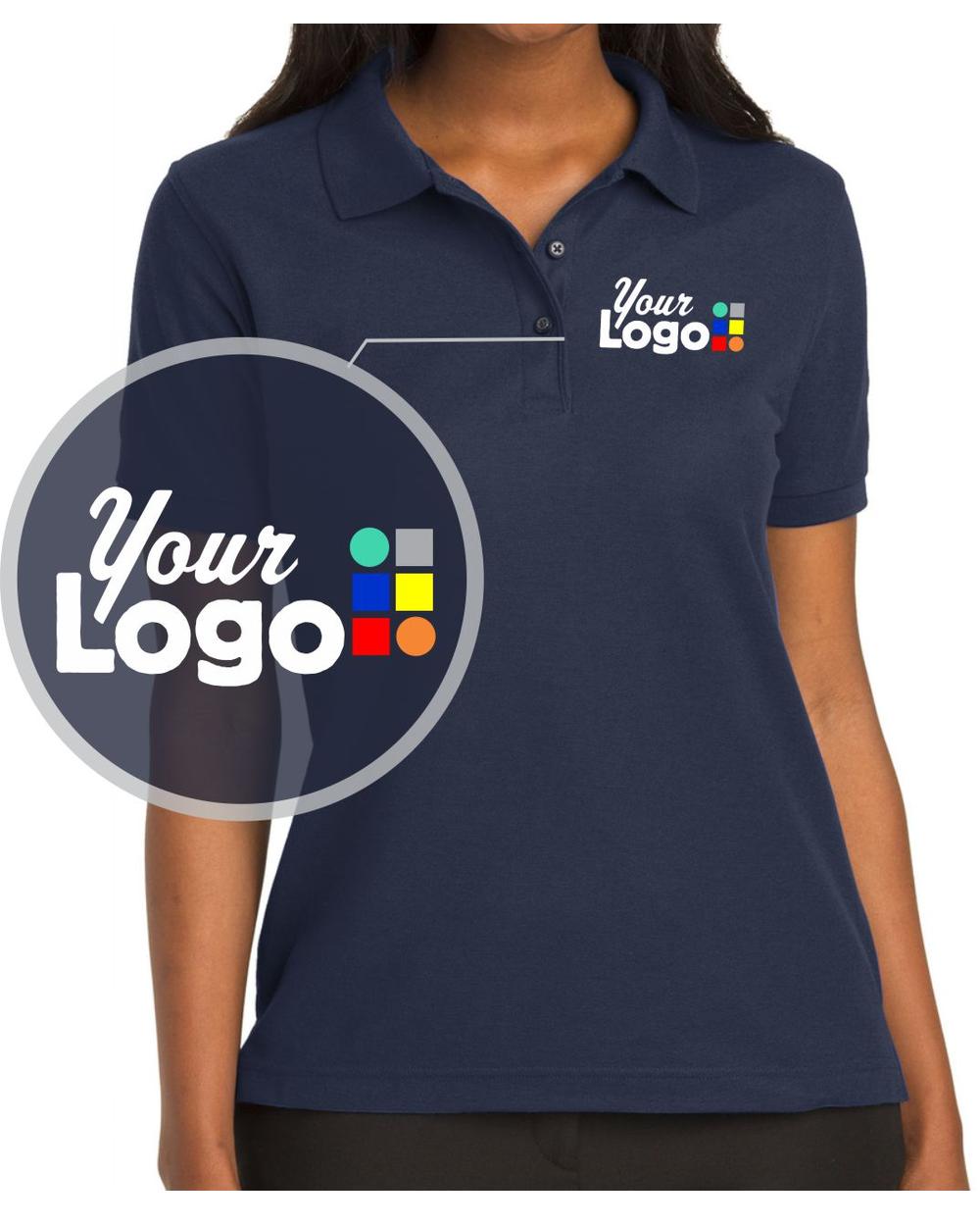 Port Authority S/S Silk-Touch Custom Golf Shirt, color: Navy
