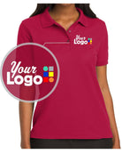 Port Authority S/S Silk-Touch Custom Golf Shirt, color: Red