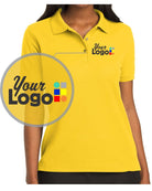 Port Authority S/S Silk-Touch Custom Golf Shirt, color: Sunflower Yellow