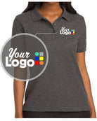 Port Authority S/S Silk-Touch Custom Golf Shirt, color: Charcoal Heather Grey