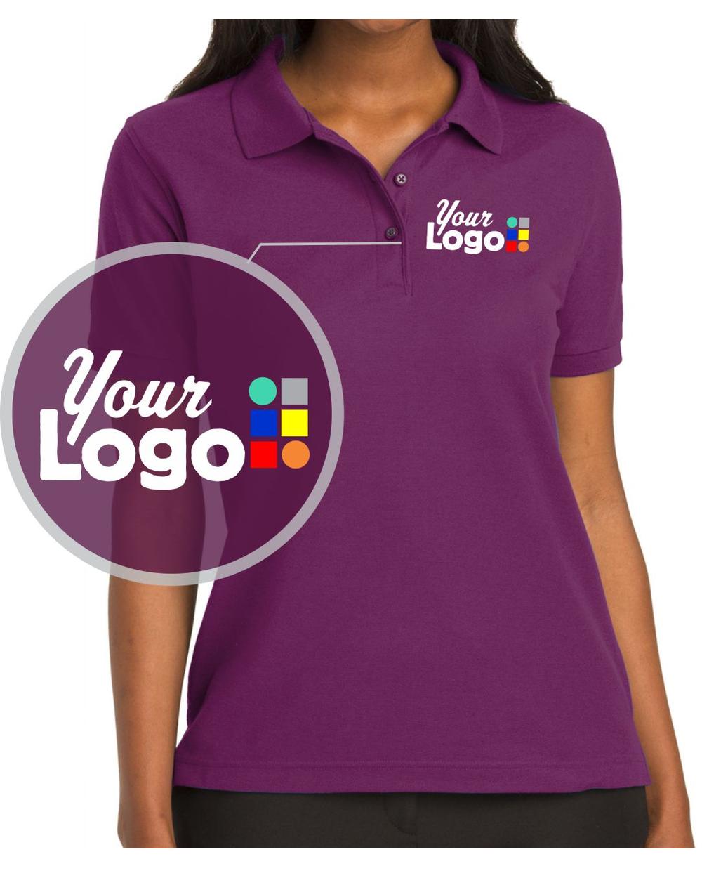 Port Authority S/S Silk-Touch Custom Golf Shirt, color: Deep Berry