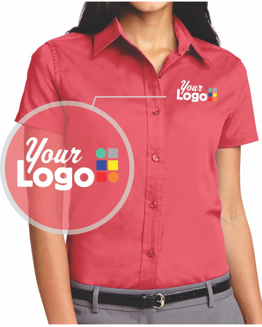 Port Authority Women's S/S Easy Care Custom Shirt, color: Hibiscus