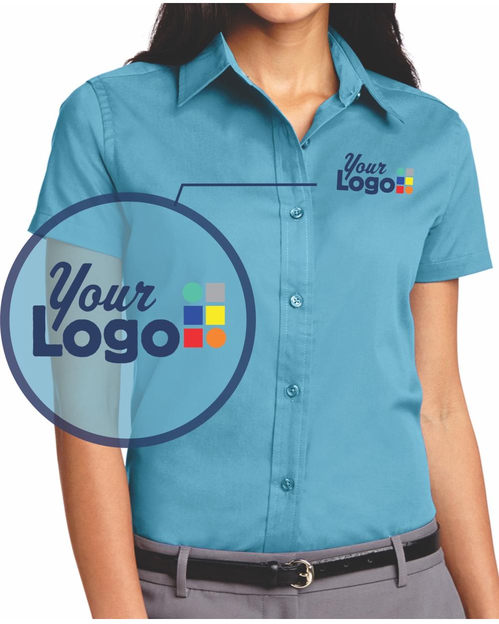 Port Authority S/S Easy Care Custom Shirt, color: Maui Blue