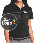 Port Authority S/S Easy Care Custom Shirt, color: Black/Light Stone