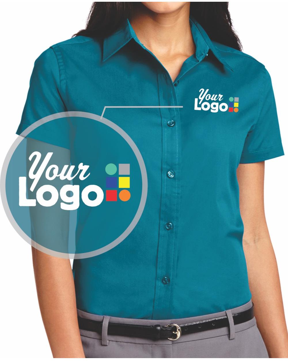 Port Authority Women's S/S Easy Care Custom Shirt, color: Teal Green