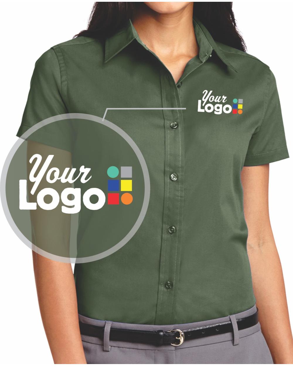 Port Authority Women's S/S Easy Care Custom Shirt, color: Clover Green