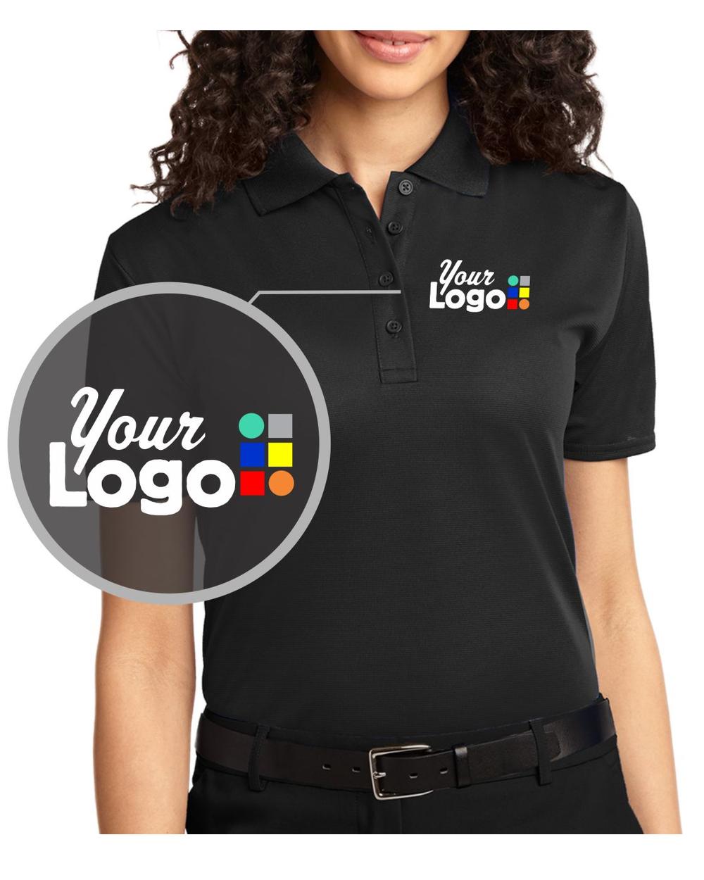 Port Authority S/S DryZone Ottoman Custom Golf Shirt, color: Black