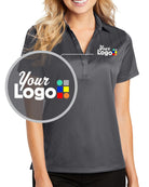 Port Authority S/S Fine Jacquard Custom Golf Shirt, color: Grey Smoke