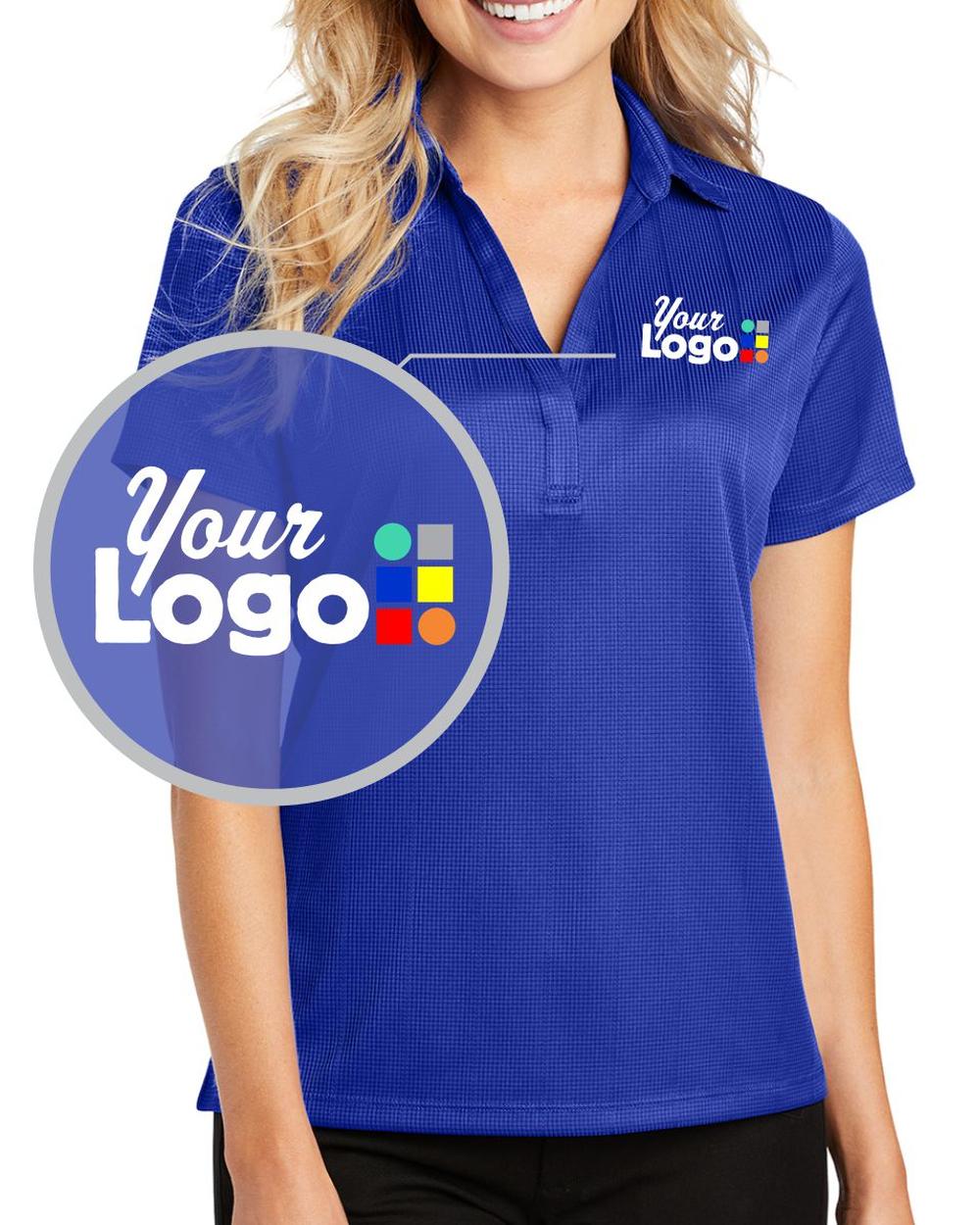 Port Authority S/S Fine Jacquard Custom Golf Shirt, color: Hyper Blue