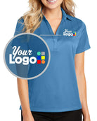 Port Authority S/S Fine Jacquard Custom Golf Shirt, color: Ocean Blue