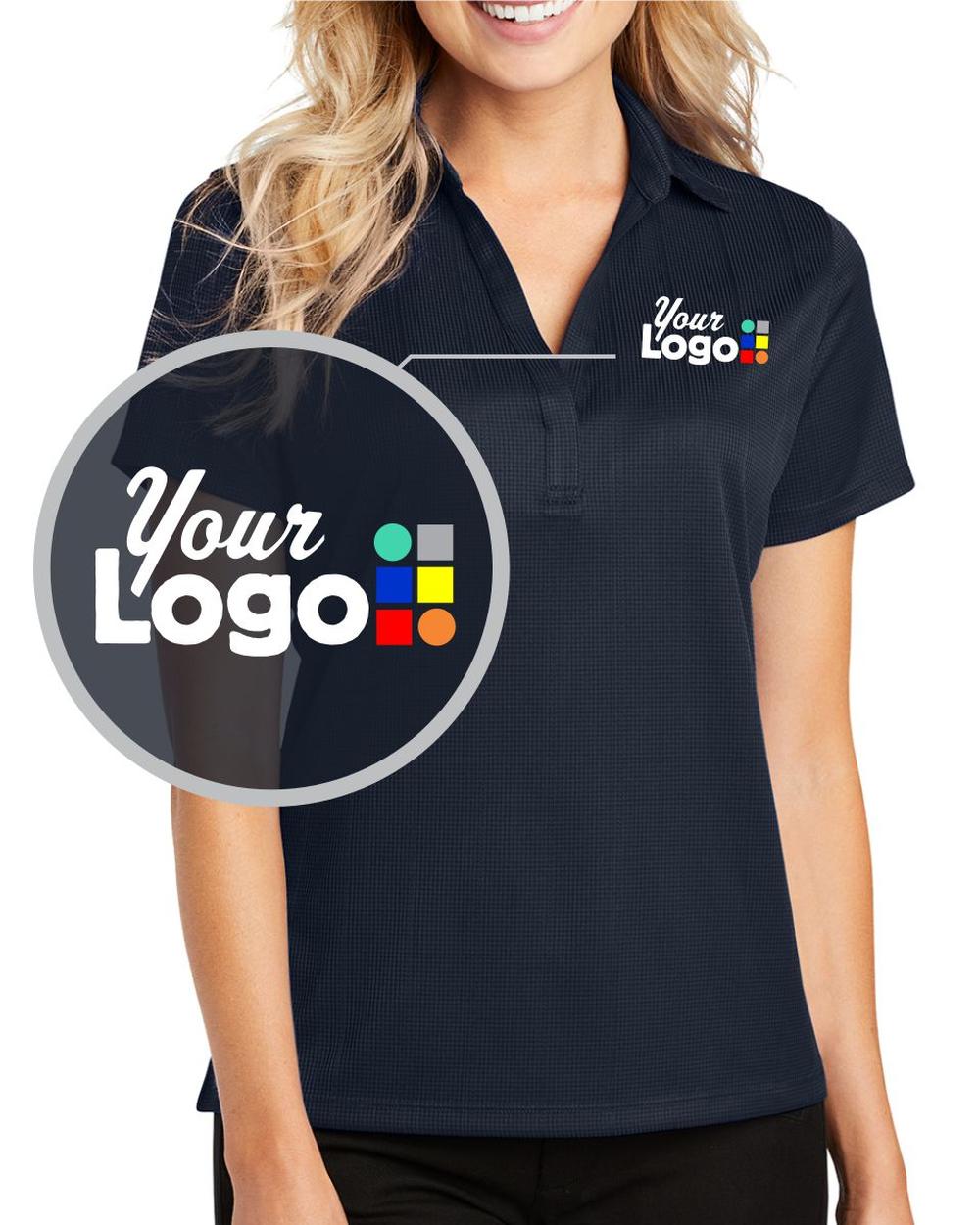 Port Authority S/S Fine Jacquard Custom Golf Shirt, color: True Navy