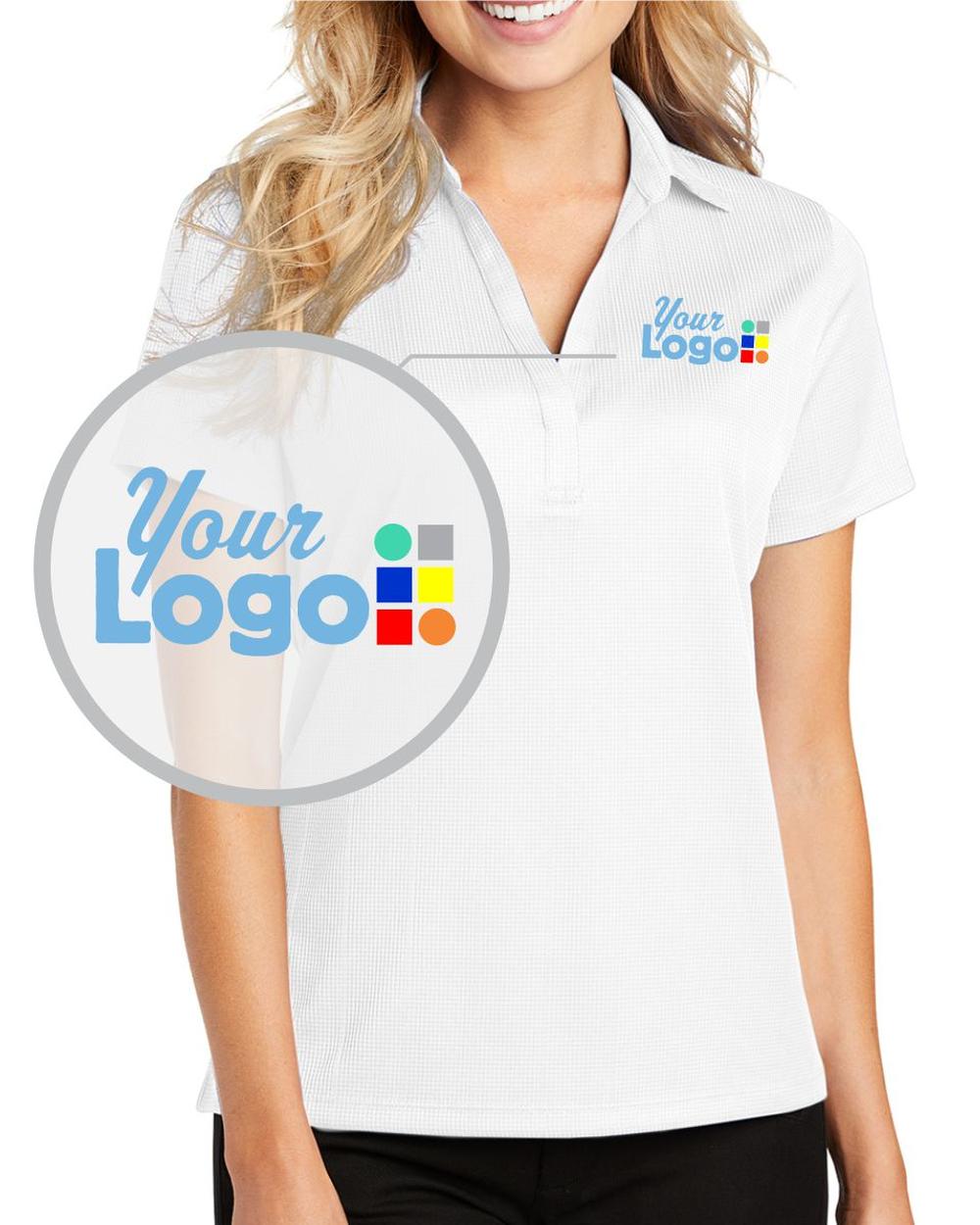 Port Authority S/S Fine Jacquard Custom Golf Shirt, color: White