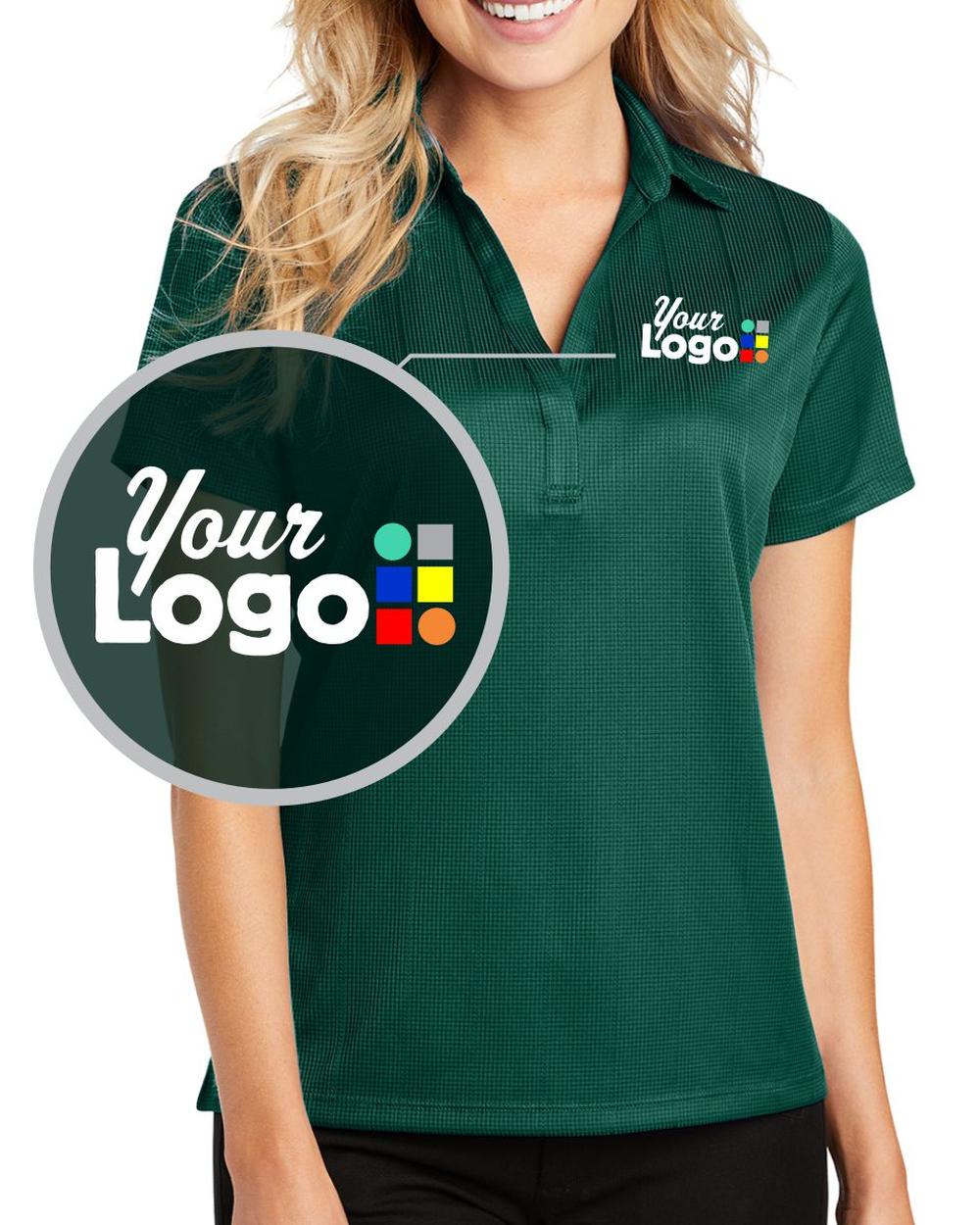 Port Authority S/S Fine Jacquard Custom Golf Shirt, color: Green Glen