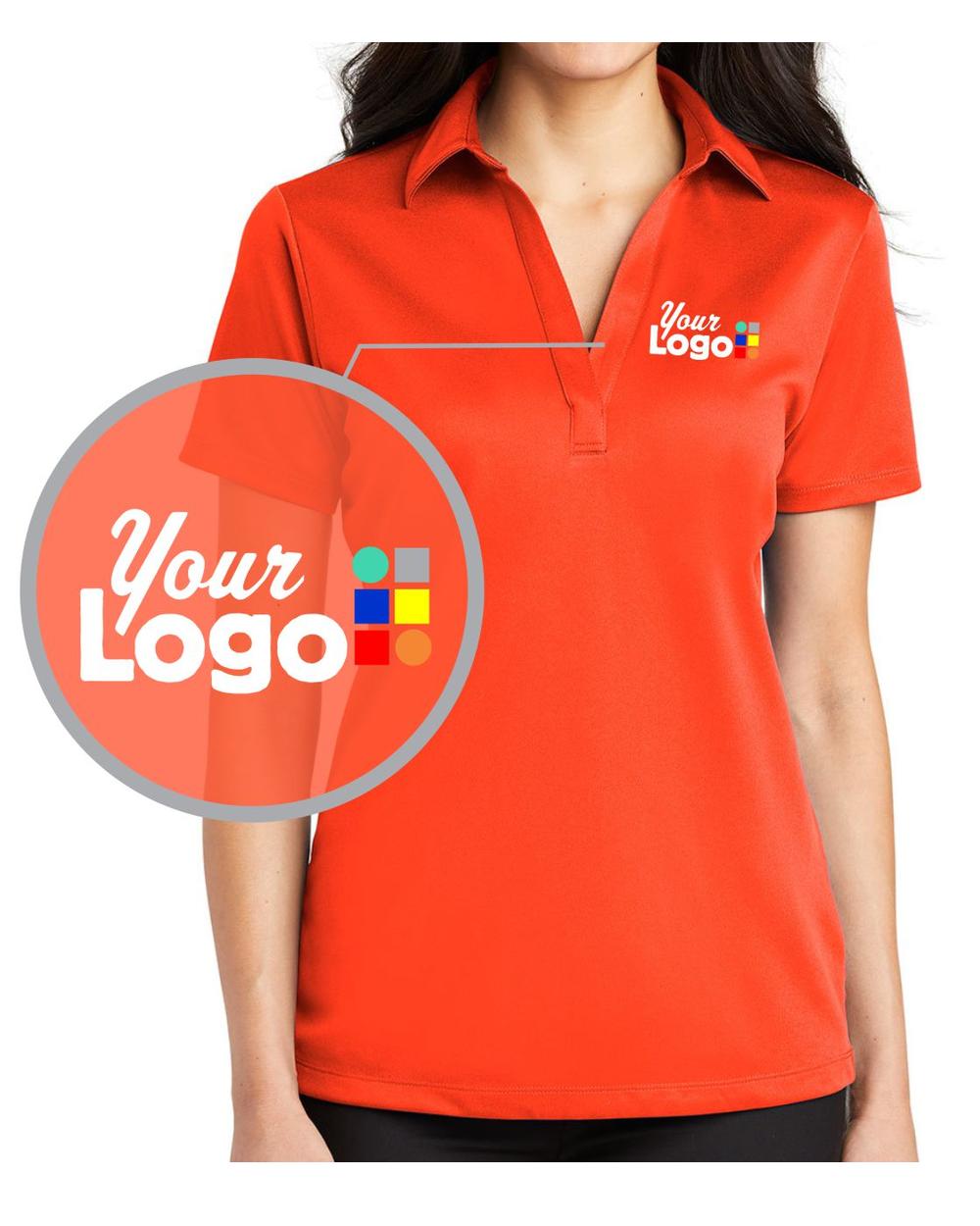 Port Authority S/S Silk Touch Custom Golf Shirt, color: Neon Orange