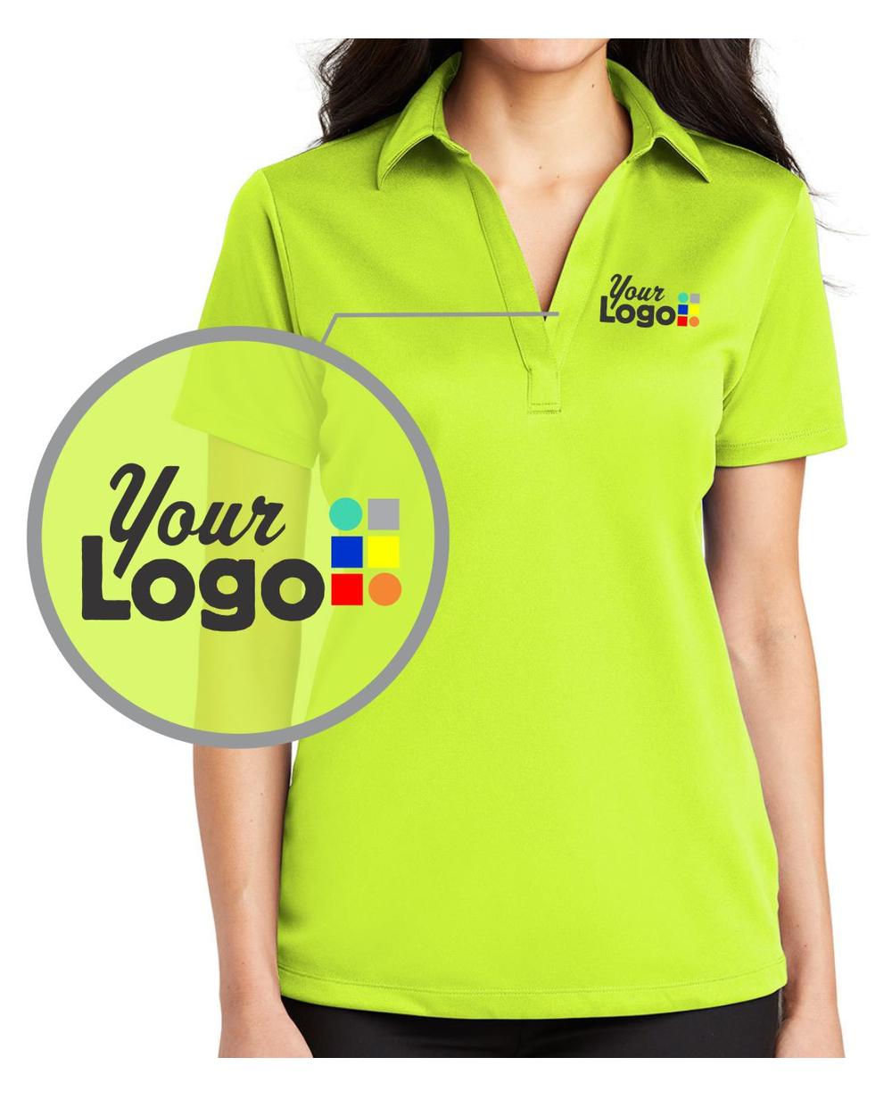Port Authority S/S Silk Touch Custom Golf Shirt, color: Neon Yellow