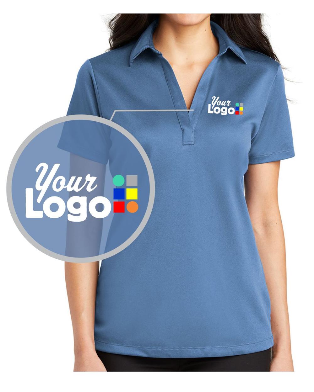 Port Authority S/S Silk Touch Custom Golf Shirt, color: Carolina Blue