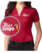 Port Authority S/S ShoulderStripe Custom Golf Shirt, color: Red/Black