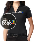 Port Authority S/S ShoulderStripe Custom Golf Shirt, color: Black/Steel Grey