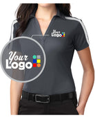 Port Authority S/S ShoulderStripe Custom Golf Shirt, color: Steel Grey/White