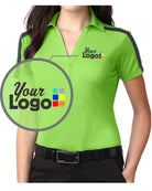 Port Authority S/S ShoulderStripe Custom Golf Shirt, color: Lime/Steel Grey