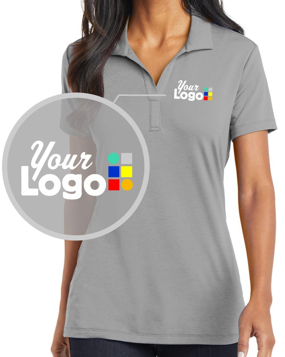 Port Authority S/S Cotton-Touch Performance Custom Golf Shirt, color: Frost Grey