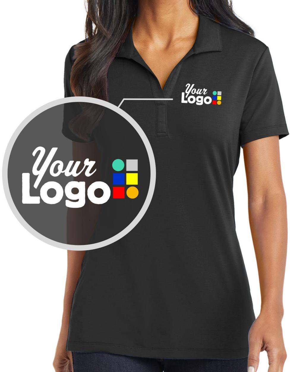 Port Authority S/S Cotton-Touch Performance Custom Golf Shirt, color: Black