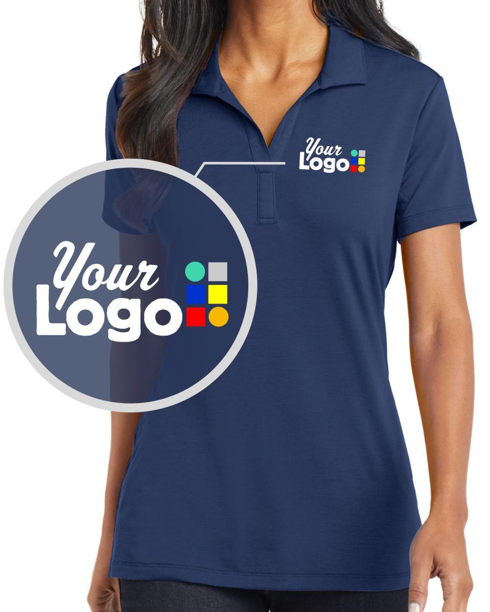 Port Authority S/S Cotton-Touch Performance Custom Golf Shirt, color: Estate Blue