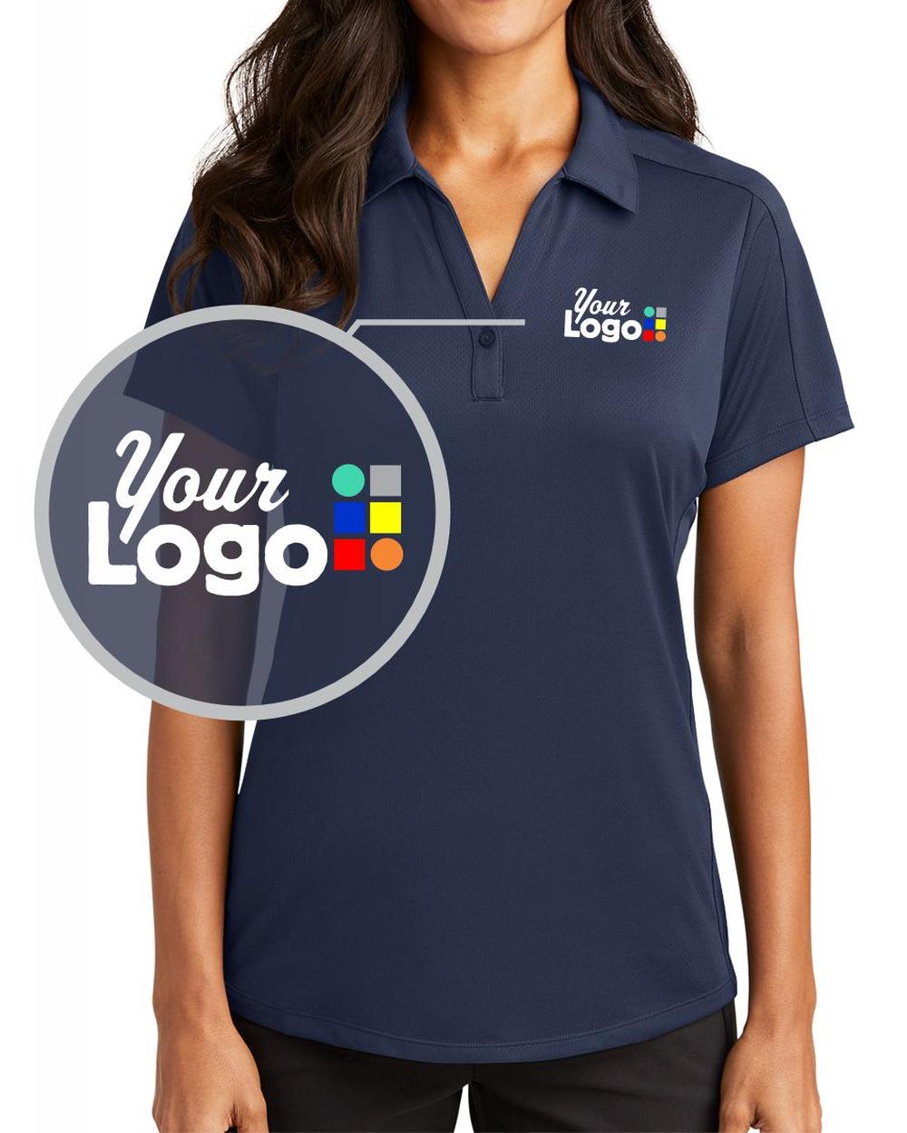 Port Authority S/S Diamond Jacquard Custom Golf Shirt, color: True Navy