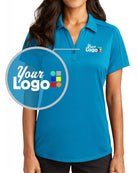 Port Authority S/S Diamond Jacquard Custom Golf Shirt, color: Blue Wake