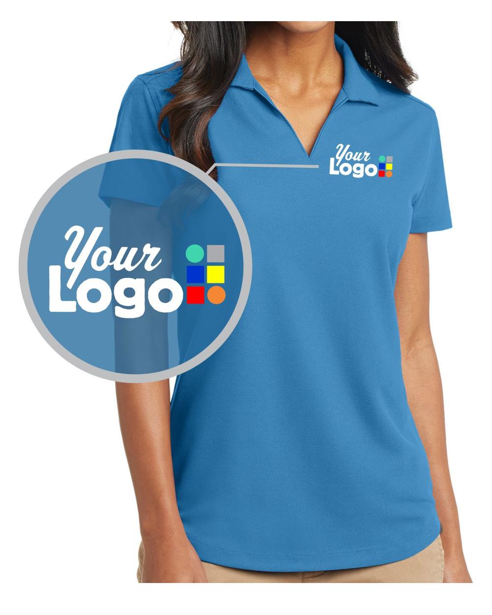 Port Authority S/S DryZone Grid Custom Golf Shirt, color: Celadon Blue