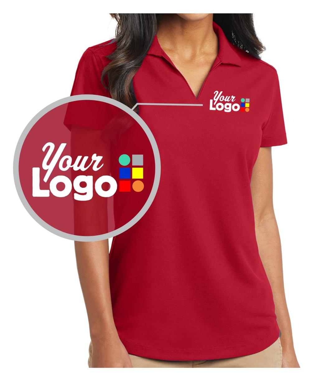 Port Authority S/S DryZone Grid Custom Golf Shirt, color: Engine Red