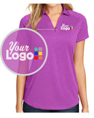 Port Authority S/S Digi Heather Custom Golf Shirt, color: Pink Bloom