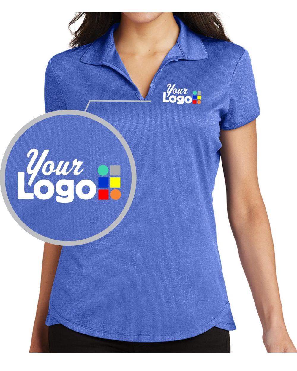 Port Authority S/S Trace Heather Custom Golf Shirt, color: True Royal Heather