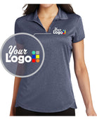 Port Authority S/S Trace Heather Custom Golf Shirt, color: True Navy Heather