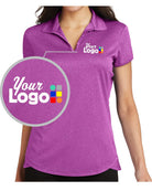 Port Authority S/S Trace Heather Custom Golf Shirt, color: Berry Heather