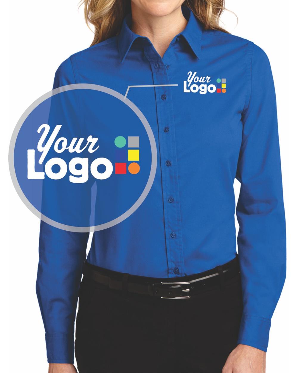 Port Authority Women's L/S Easy Care Custom Shirt, color: Strong Blue