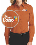Port Authority L/S Easy Care Custom Shirt, color: Texas Orange/Light Stone
