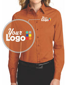 Port Authority L/S Easy Care Custom Shirt, color: Texas Orange/Light Stone