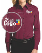 Port Authority L/S Easy Care Custom Shirt, color: Burgundy/Light Stone