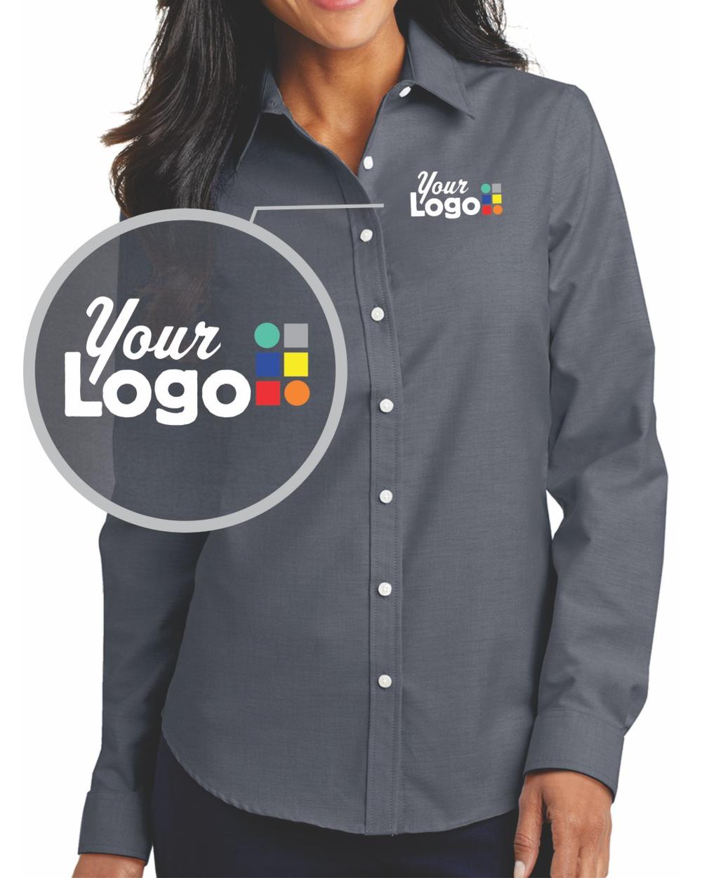 Port Authority Women's L/S Superpro Oxford Custom Shirt, color: Black