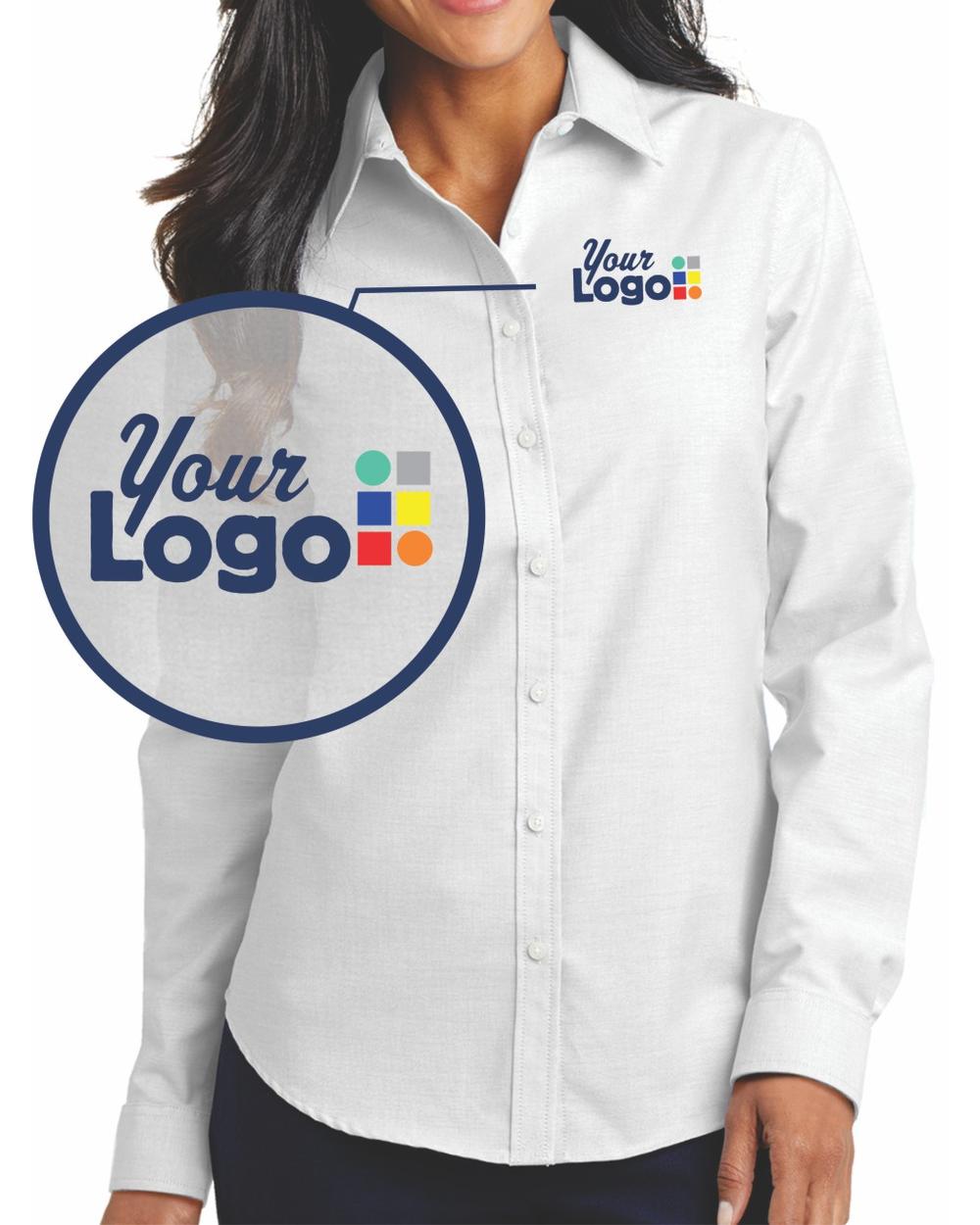 Port Authority Women's L/S Superpro Oxford Custom Shirt, color: White