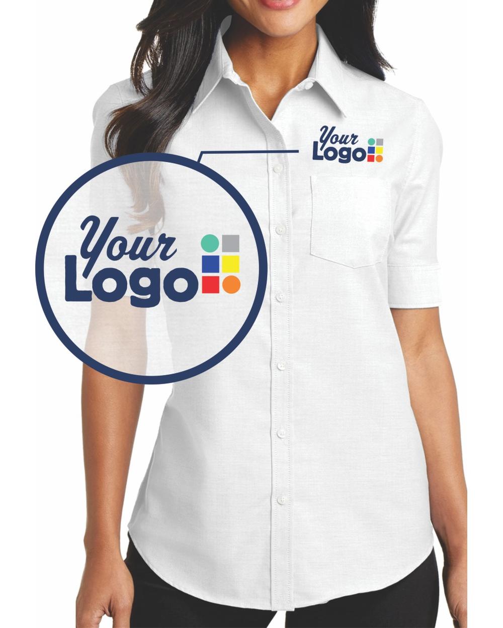 Port Authority Women's S/S Superpro Oxford Custom Shirt, color: White
